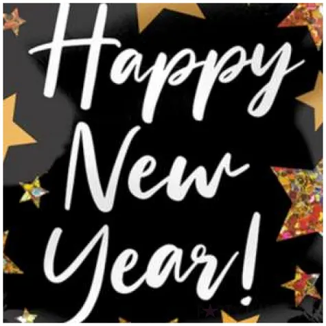 balon foliowy happy new year czarny holo amscan 22 shp