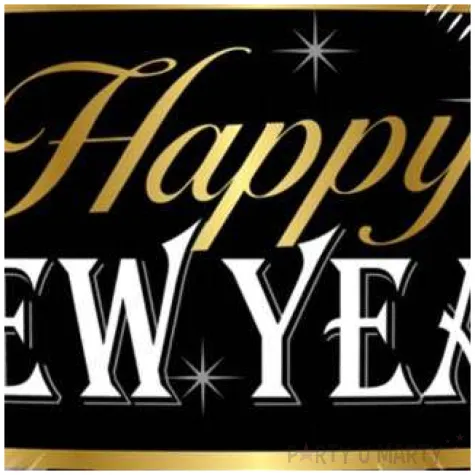 balon foliowy happy new year paski qualatex 18 rnd