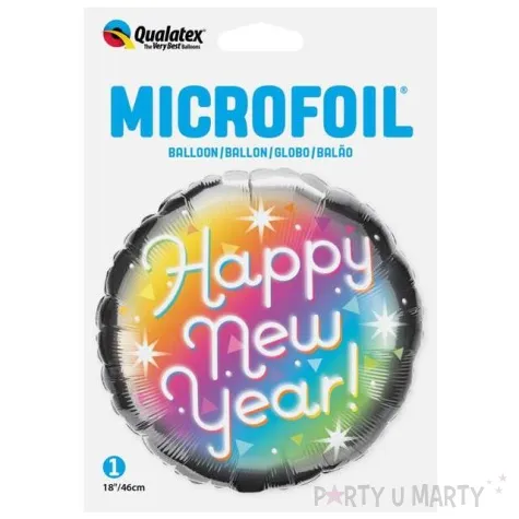 balon foliowy happy new year pryzmatyczny qualatex 18 rnd
