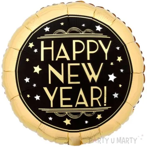 balon foliowy happy new year zloty amscan 18 rnd