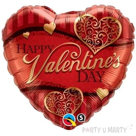 balon foliowy happy valentines day serce czerwony qualatex 18 hrt