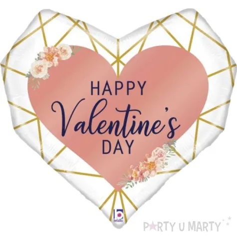 balon foliowy happy valentines day serce rozowe zloto grabo 29 hrt