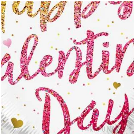 balon foliowy happy valentines day serce z brokatem qualatex 18 hrt