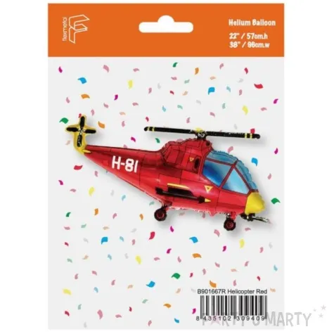 balon foliowy helikopter czerwony flexmetal 24 shp