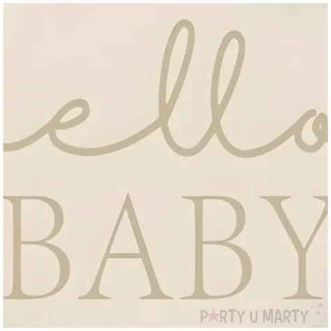 balon foliowy hello baby bezowy unique 18 rnd