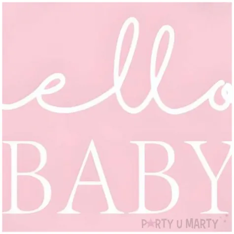 balon foliowy hello baby rozowy unique 18 rnd