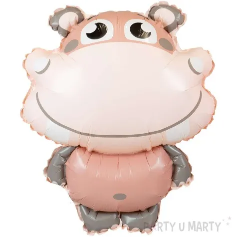 balon foliowy hipopotam wesoly zoo bezowy 19 shp