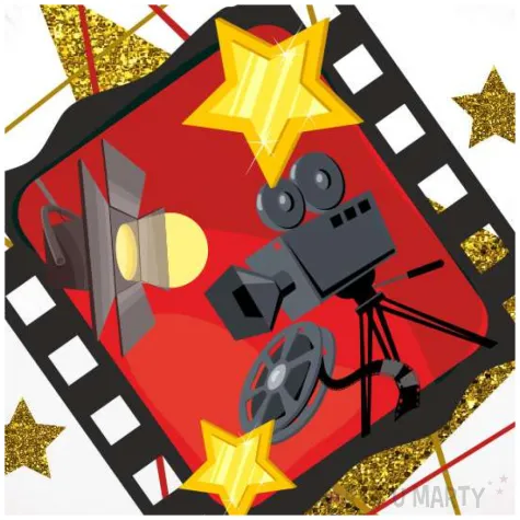 balon foliowy hollywood party kamera bialy 18 rnd