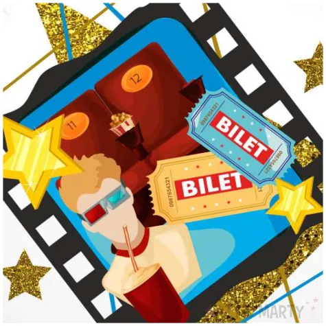 balon foliowy hollywood party kino bialy 18 rnd