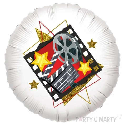 balon foliowy hollywood party klaps filmowy bialy 18 rnd