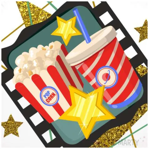 balon foliowy hollywood party popcorn bialy 18 rnd