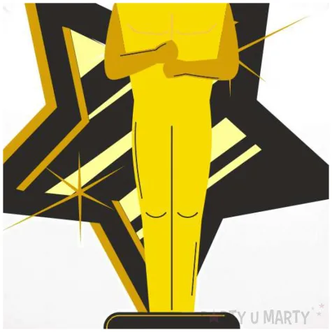 balon foliowy hollywood symbole statuetka oskar bialy 18 rnd