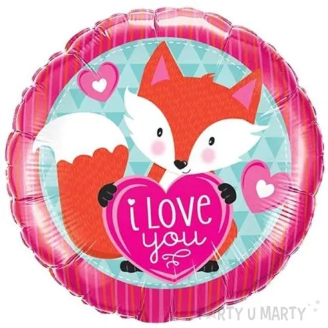 balon foliowy i love you lisek qualatex 18 rnd
