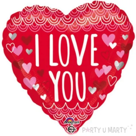 balon foliowy i love you serduszka i luski amscan 17 hrt