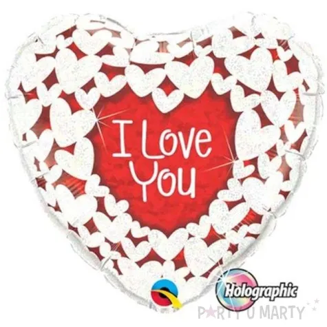 balon foliowy i love you z serduszkami qualatex 18 hrt