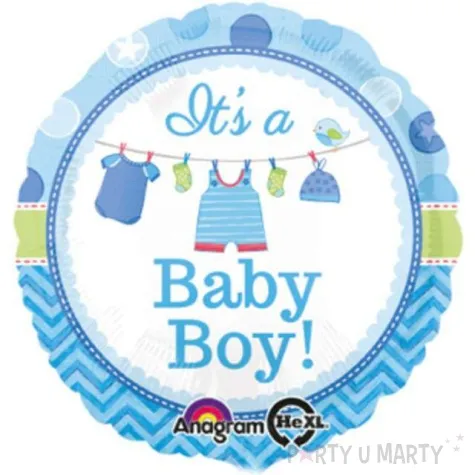 balon foliowy its a baby boy niebieski amscan 17 rnd