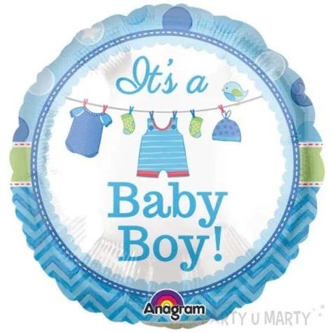 balon foliowy its a baby boy niebieski amscan 9 rnd