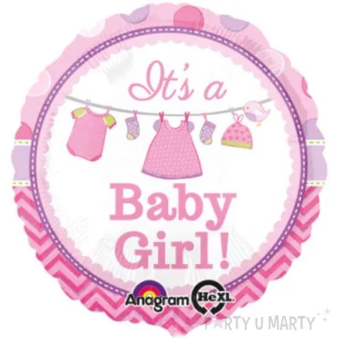 balon foliowy its a baby girl rozowy amscan 17 rnd