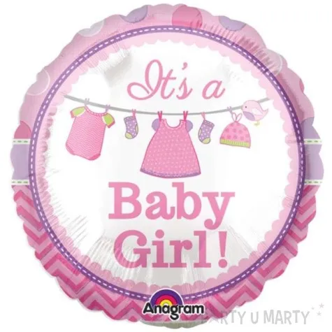 balon foliowy its a baby girl rozowy amscan 9 rnd