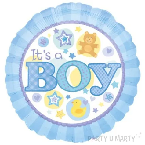 balon foliowy its a boy blekitny amscan 18 rnd