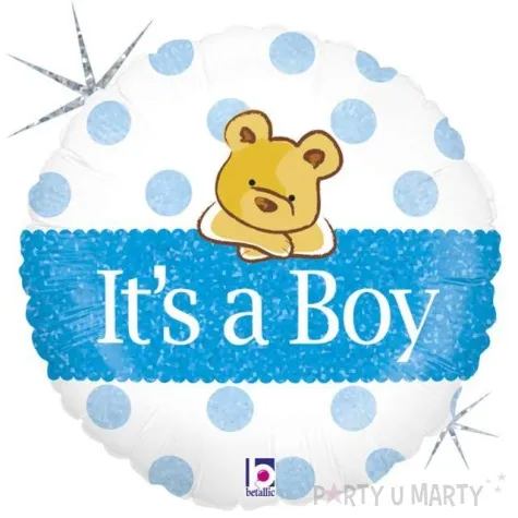 balon foliowy its a boy mis i grochy blekitny grabo 18 rnd