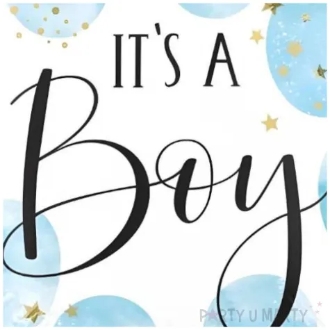 balon foliowy its a boy niebieski bialy amscan 18 rnd