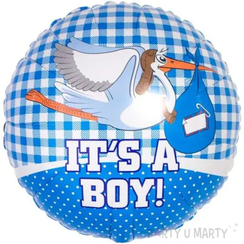 balon foliowy its a boy niebieski folat 18 rnd