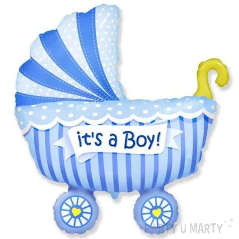 balon foliowy its a boy wozek niebieski flexmetal 14 shp