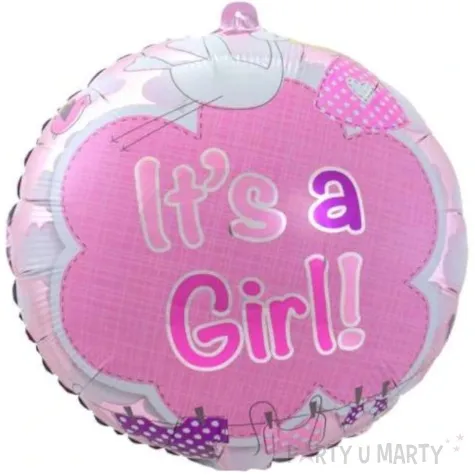 balon foliowy its a girl bocian i ubranka rozowy folat 17 rnd