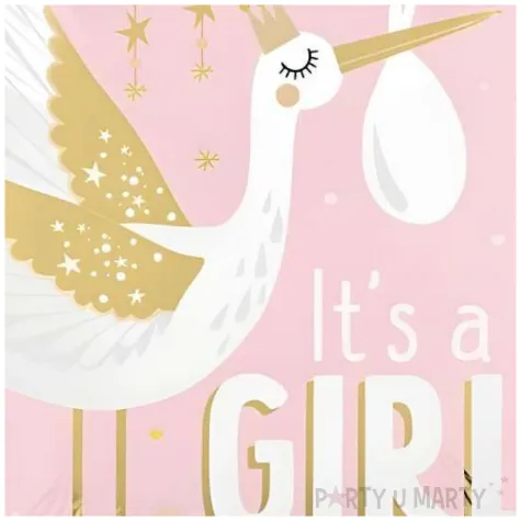 balon foliowy its a girl bocian rozowy amscan 18 rnd