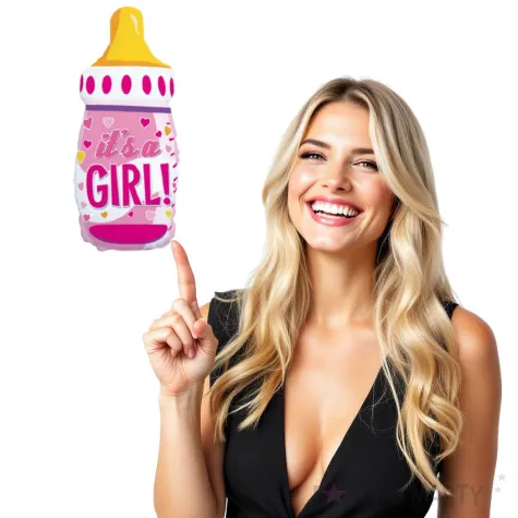 balon foliowy its a girl butelka rozowy flexmetal 24 shp