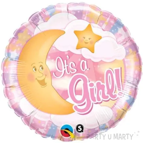 balon foliowy its a girl ksiezyc rozowy qualatex 18 rnd