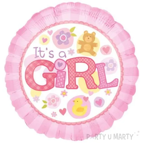 balon foliowy its a girl rozowy amscan 18 rnd