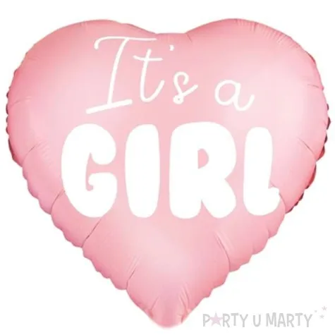 balon foliowy its a girl serce rozowo jasny 18 hrt