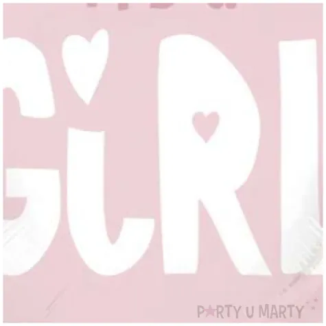 balon foliowy its a girl serce rozowy jasny folat 18 hrt