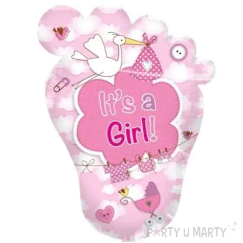 balon foliowy its a girl stopka rozowy folat 28 shp