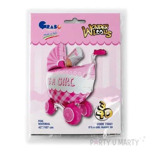 balon foliowy its a girl wozek z butelka rozowy grabo 42