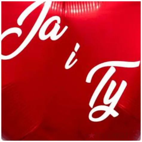 balon foliowy ja i ty czerwony 18 hrt