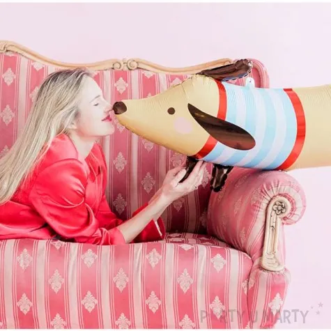 balon foliowy jamnik w sweterku partydeco 35 shp