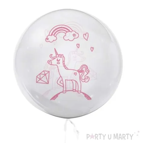 balon foliowy jednorozec i tecza bialy tuban 18 orb