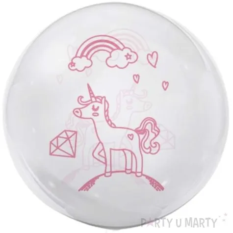 balon foliowy jednorozec i tecza bialy tuban 18 orb