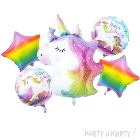 balon foliowy jednorozec i tecze godan zestaw