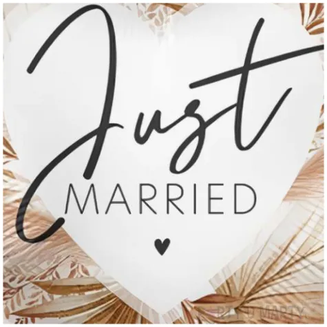 balon foliowy just married boho bialy amscan 18 hrt