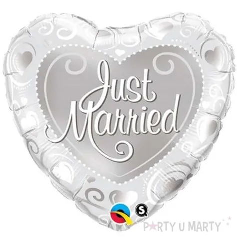 balon foliowy just married srebrny qualatex 18 hrt