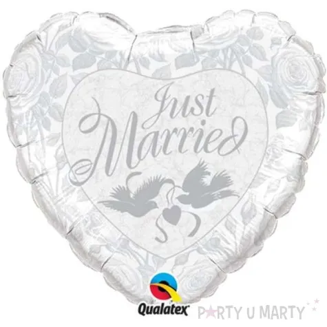 balon foliowy just married srebrny qualatex 18 hrt