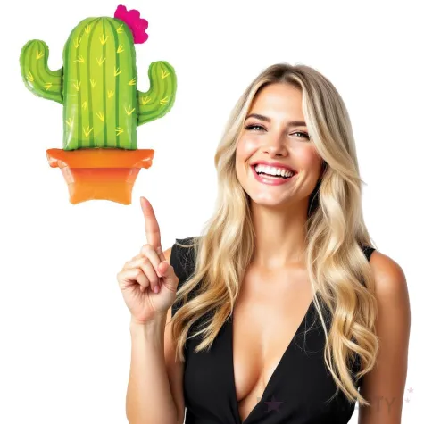 balon foliowy kaktus doniczkowy qualatex 39 shp