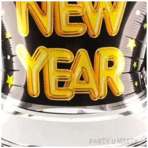balon foliowy kapelusz happy new year sylwester czarno zloty jix 24 shp