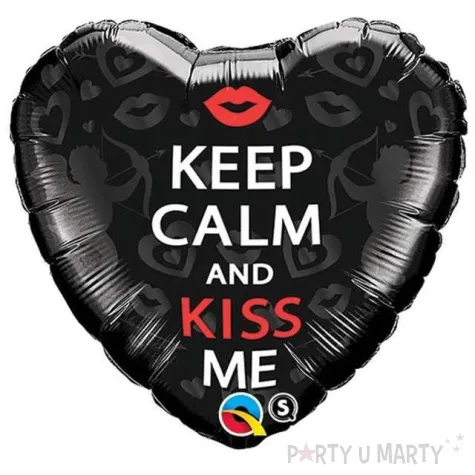 balon foliowy keep calm and kiss me qualatex 18 hrt