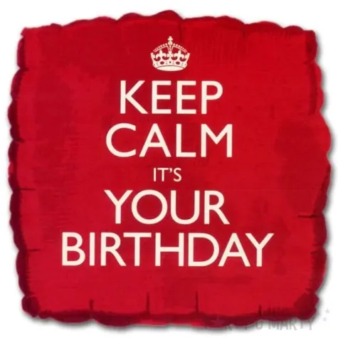 balon foliowy keep calm its your birthday creativeparty 18 sqr