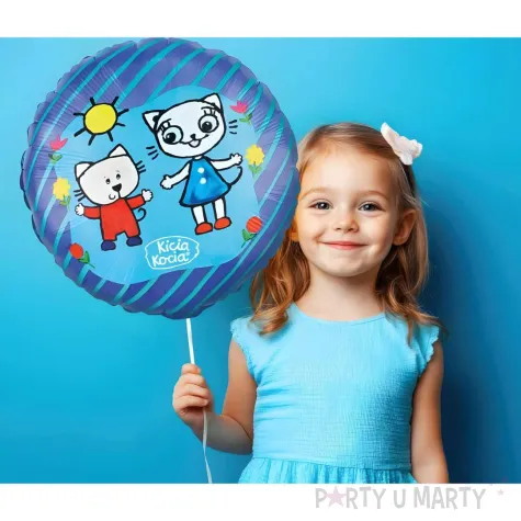 balon foliowy kicia kocia i nunus cyfra 2 dekoracja na 2 urodziny 18 rnd